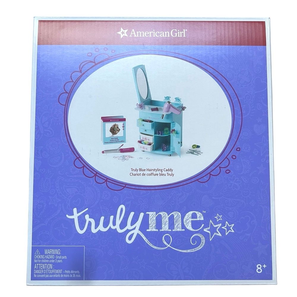 AMERICAN GIRL TRULY ME TRULY BLUE HAIRSTYLING CADDY SET